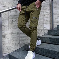 Europe And The United States Sports Leisure Zipper 2023 Multi-pocket Pants New Men's Fitness Running Training Pants 2
