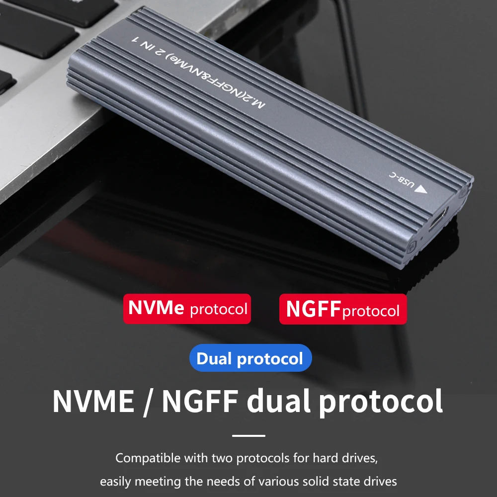 TISHRIC-10Gbps M2 SSD ̽ NVME SATA   M.2 to USB Ÿ C 3.1 SSD  Ŭ, PCIE NGFF SATA ũ ڽ