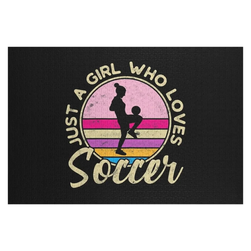 Just A Girl Who Loves Soccer Jigsaw Puzzle Custom Name Wood Custom Wooden Gift Wooden Name Puzzle