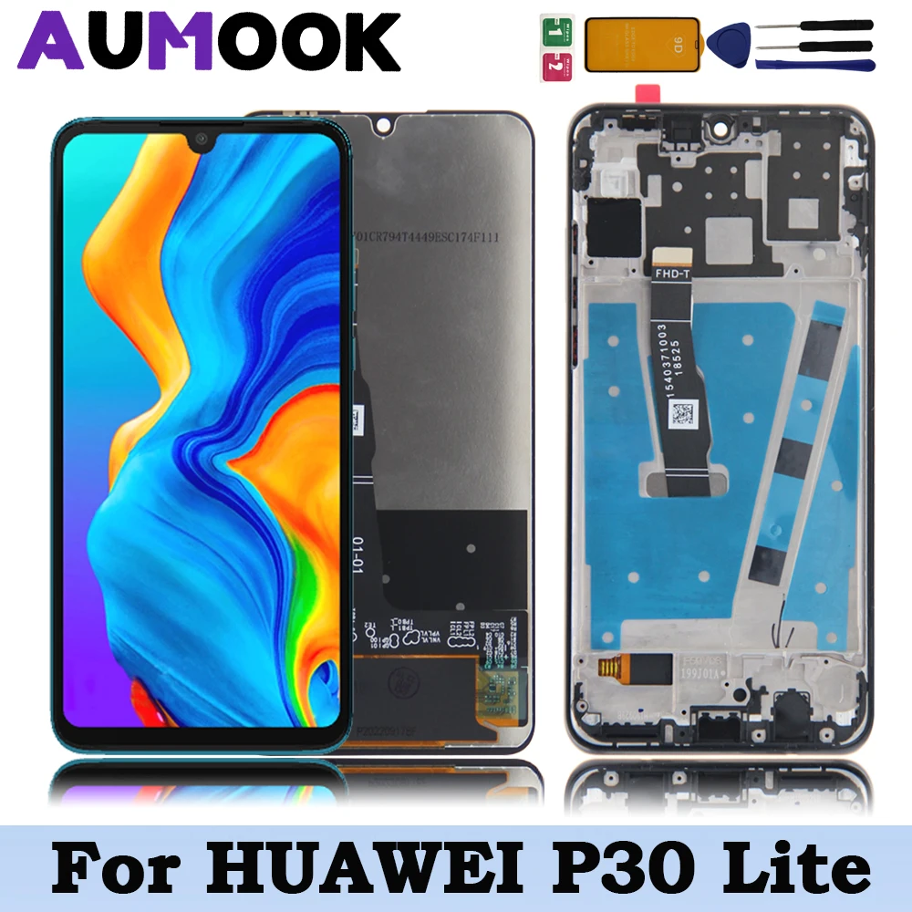 Handy Schutzhülle Huawei P30 Lite LCD Für Huawei P30 Lite Display Full HD Bildschirm Touchscreen Schwarz Black P30 Lite Touchscreen