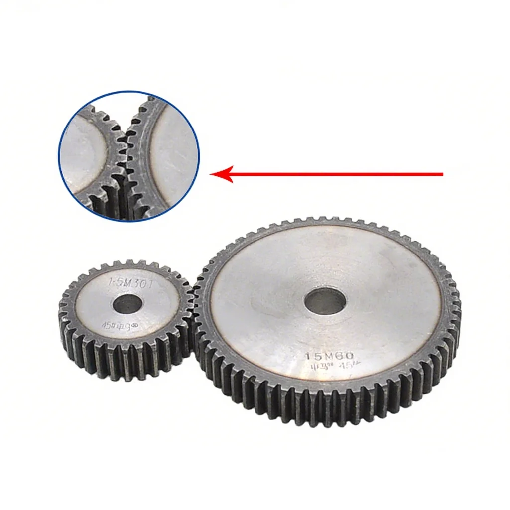1 Stück 2,5 Mod Stirnrad Prozessloch Ritzel 79 Zähne-120 Zähne 2,5 Modul 45 # Getriebe mit flachem zylindrischem Motor aus Stahl – Detail 5
