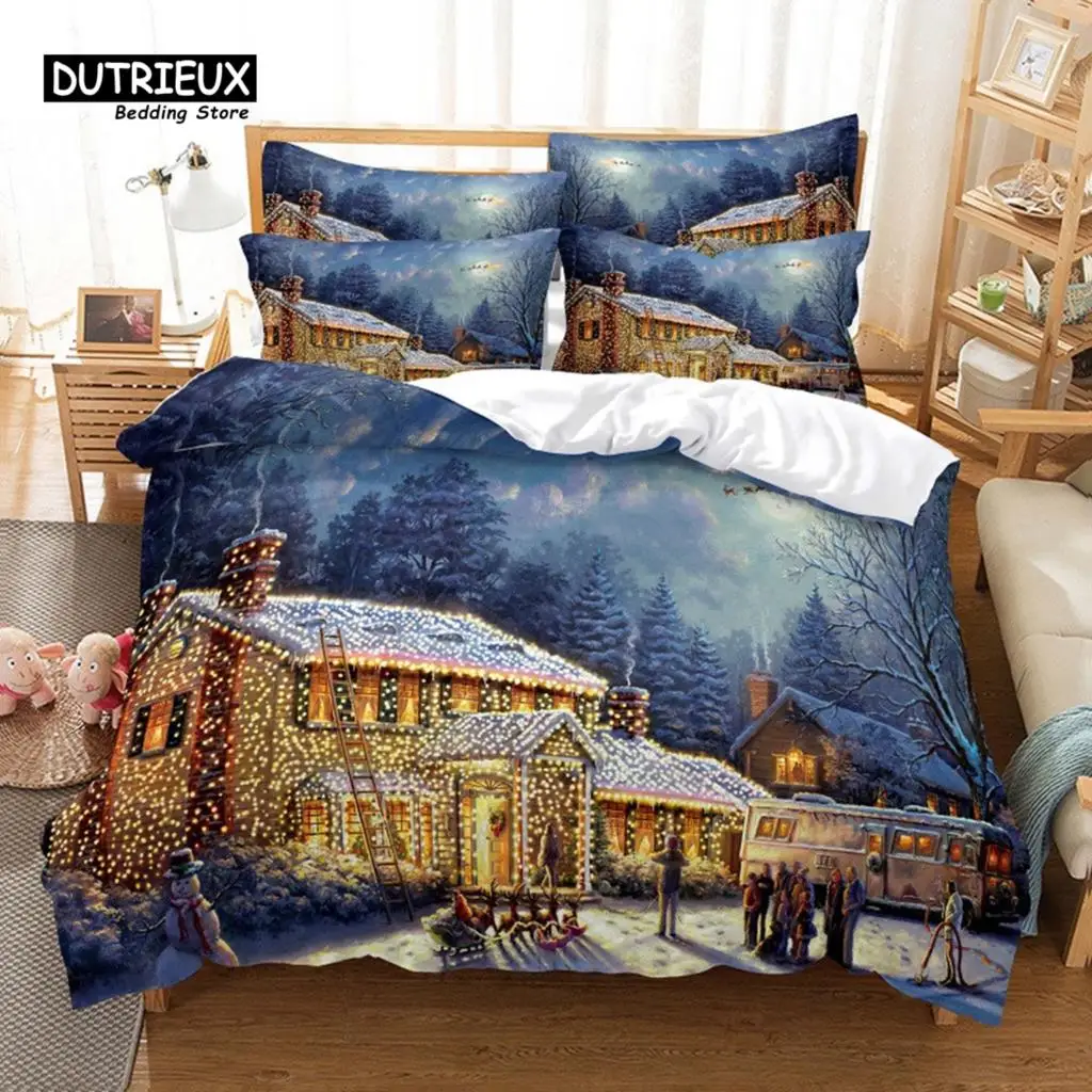 

Snow Scene Bedding Set, 3Pcs Duvet Cover Set, Soft Comfortable Breathable Duvet Cover, For Bedroom Guest Room Decor