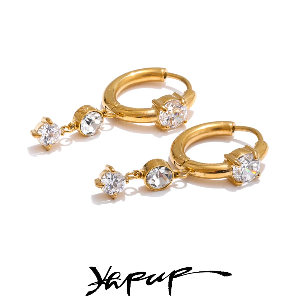 Yhpup Earrings Cubic Zirconia Drop