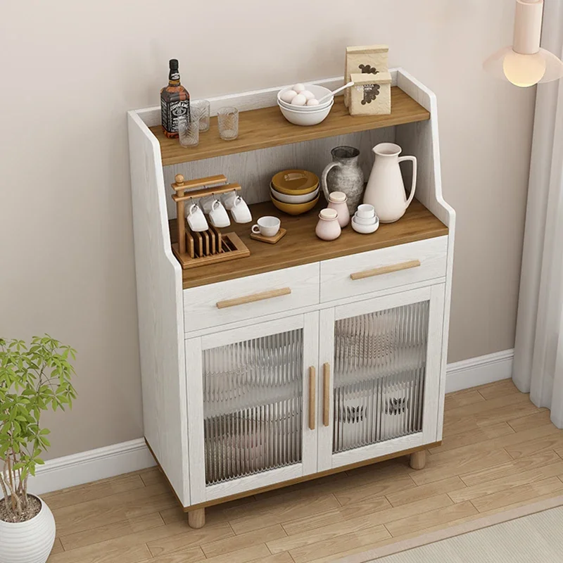 Sideboard Furniture Organizer Room Sideboards White Angle Shelf Industrial Living Kitchen Storage Two-door Cabinet et LT