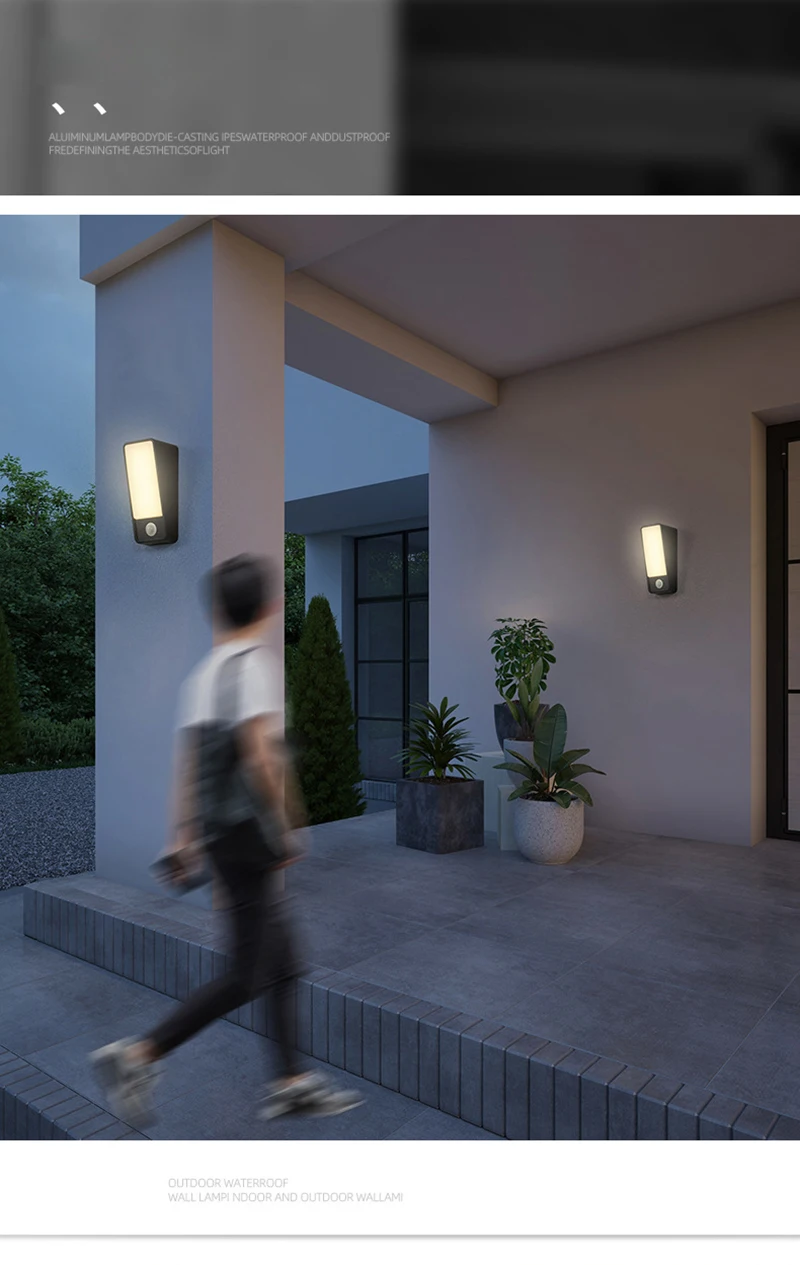 Description Picture 6 of itemOutdoor IP65 Waterroof Wall Lamp Motion Sensor Modern Wall Light Indoor Lighting Home Decor For Garden Stairways Bedroom Sconces