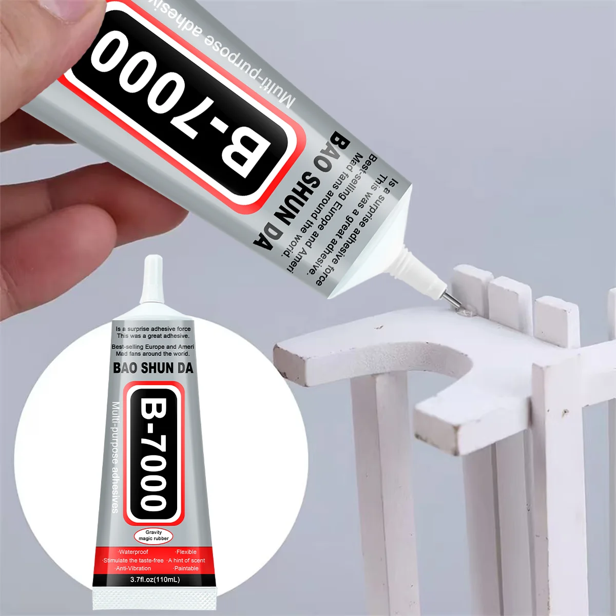 Clear Contact Adhesive with Precision Applicator - Universal Glass & Plastic Repair Glue