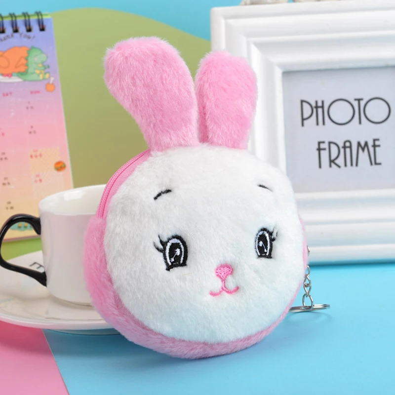 

Little Rabbit Shape Coin Purse Multicolor Animal Short Change Pouch Coin Purses Earphone Lipstick Data Line Zipper Bag Key Chain