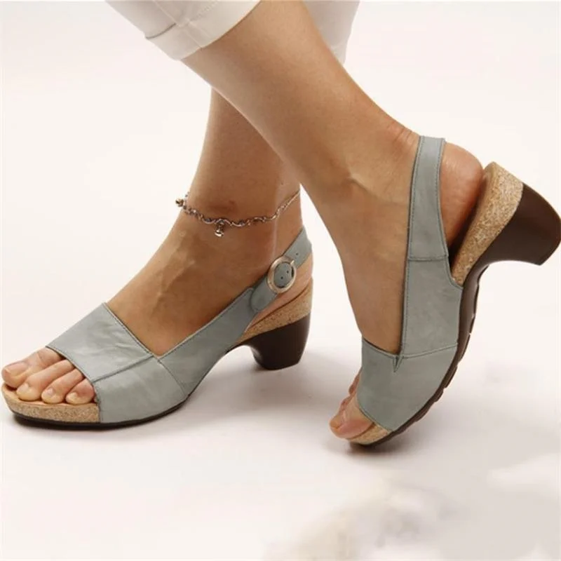 Fashion Shoes Women Sandals Square Toe Comfortable Platform Shoes Woman Mid Heel Beach Party Sandals Plus Size Zapatos Mujer 