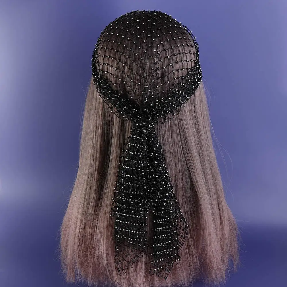 Hair Nets Headwrap Bohemian Hollowed Out Shiny Rhinestone