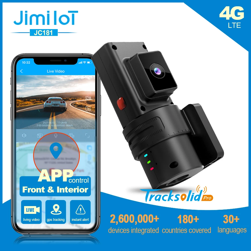 Dash Cam For Vehicle Rotatable Car Camera 1080P GPS Video monitor Remote Fuel Cut off JIMIIOT JC181 Mini 4G&WIFI Dual