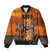 New Fashion Women/Men's  3D Print  KISS Rock Band   Zipper Bomber Jackets Men Overcoat Mens Coat Zip Up Jackets  K03 3