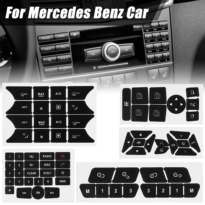 Car Button Repair Stickers For Mercedes For Benz C-Class W204 S204 C204 ...