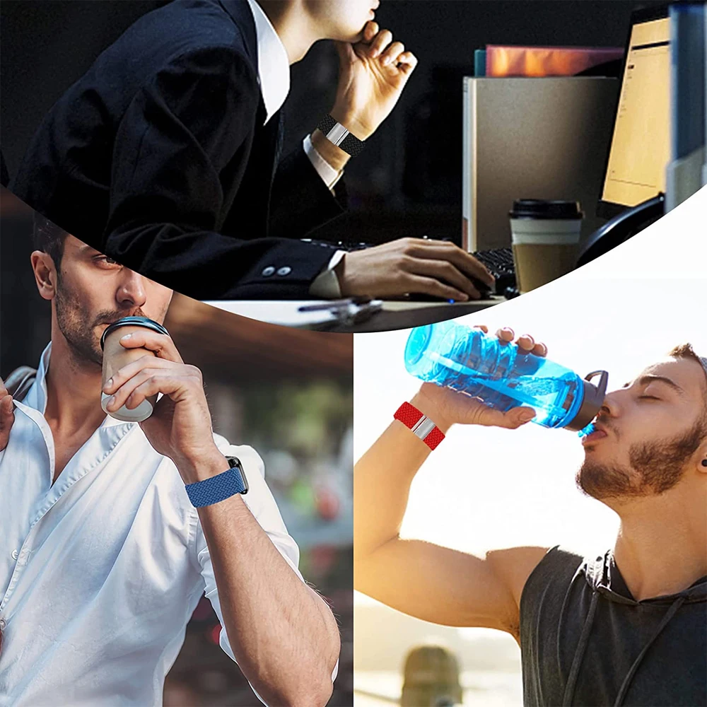 애플 워치 밴드용 브레이드 솔로 루프, 한국 팔찌, iWatch 시리즈 8, 9, 7, 3, 5, se, 6, 4 울트라 스트랩, 45mm, 44mm, 49mm, 40mm, 41mm, 42mm