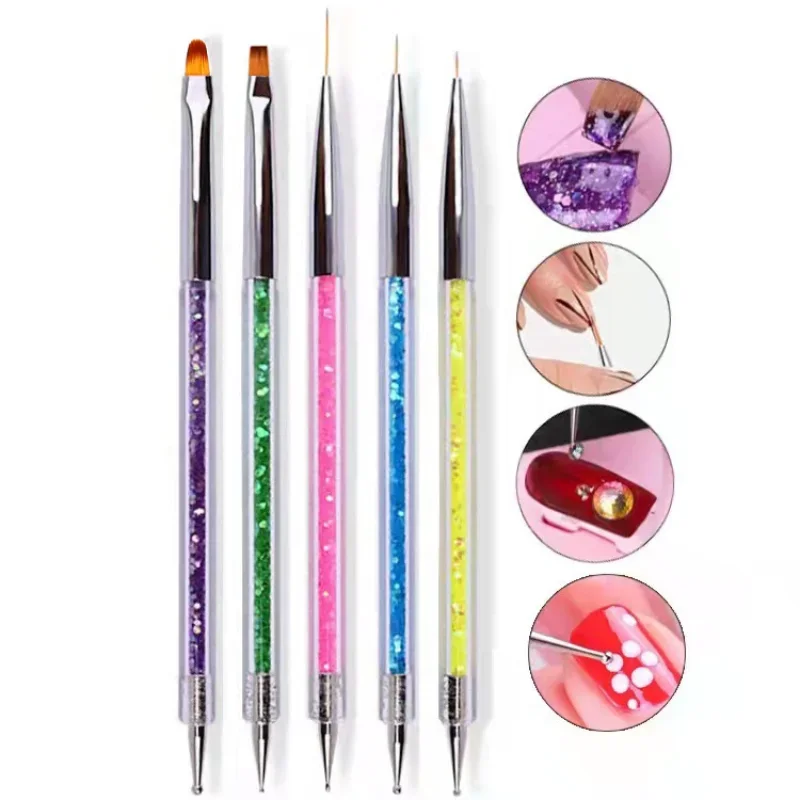 5Pcs Nails Art Dotting Professionals Pen Nails Brushes For Nails Art Accessories Tools Kits Nail