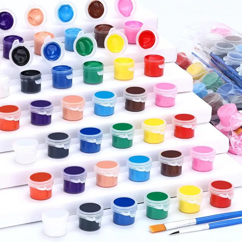 Non-Toxic & Washable Oil/Watercolor Brush Set - Adult-Use Art Supplies for School Crafts/Family Art/Canvas Practice, Reusable - 4