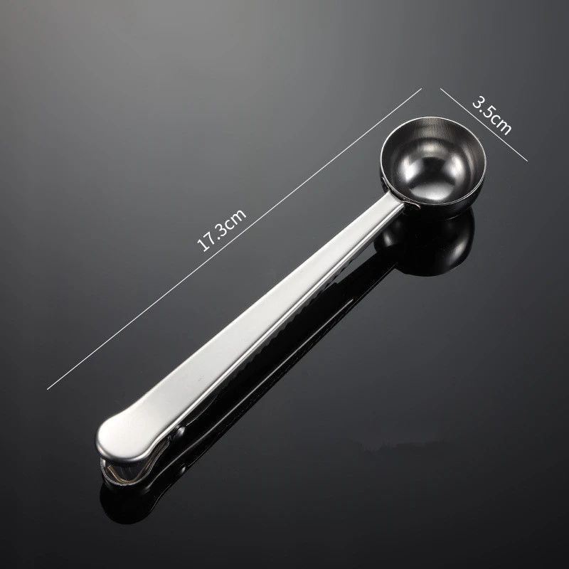5Pcs Stainless Steel Sealing Clip Measuring Scoop Spoon Teaspoon Coffee Powder Spice Measure Kitchen Accessories