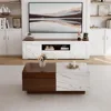 Lift Top Coffee Tables for Living Room, 43" LED Wooden Center Tables with Storage Shelf, Hidden Compartment and Drawer for Home 6