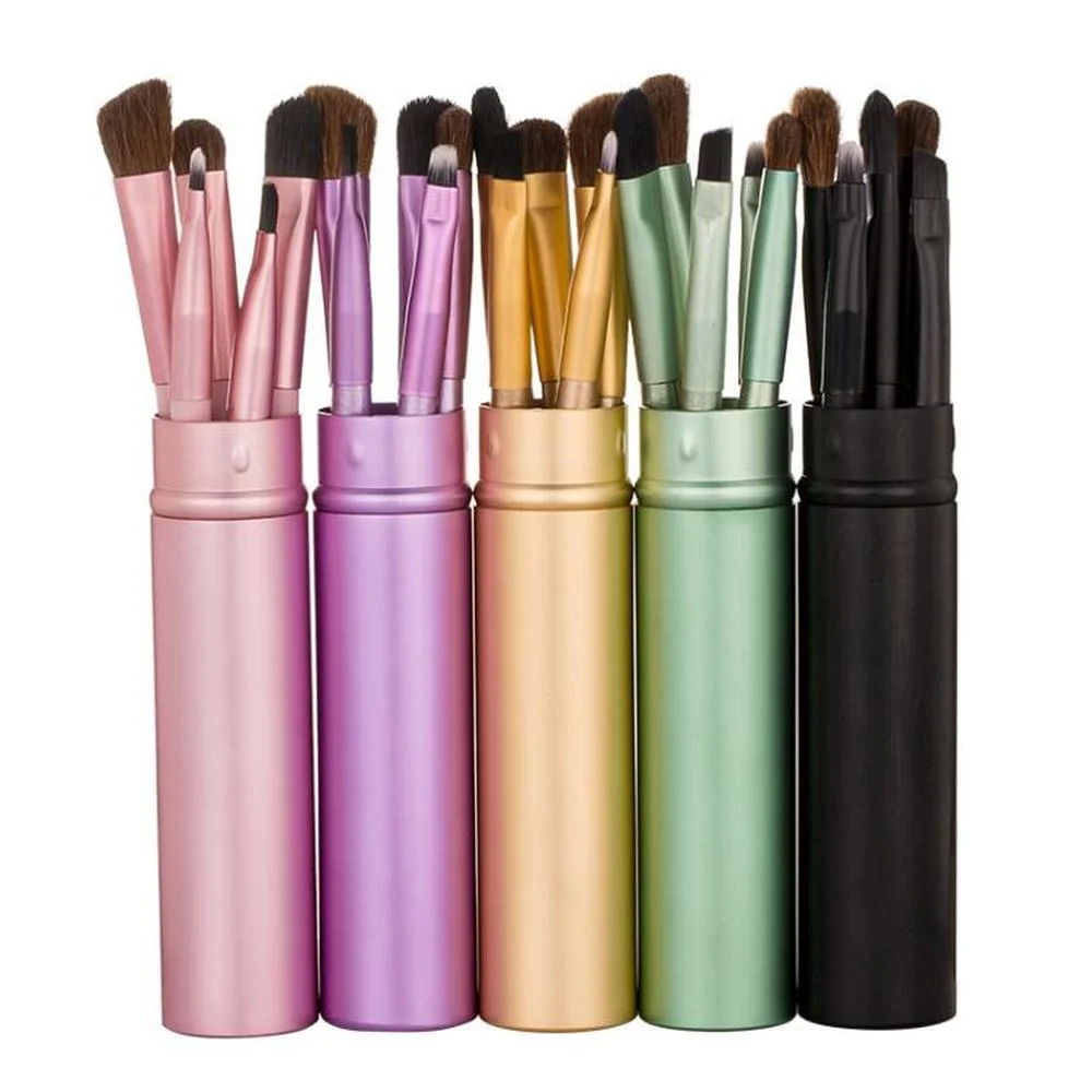 5pcs Makeup Brush Set Mini Travel Portable Set Lip Eyebrow Brush
