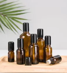 Amber Glass Refillable Roller Bottles for Essential Oils and Perfumes (Roller Bottle)