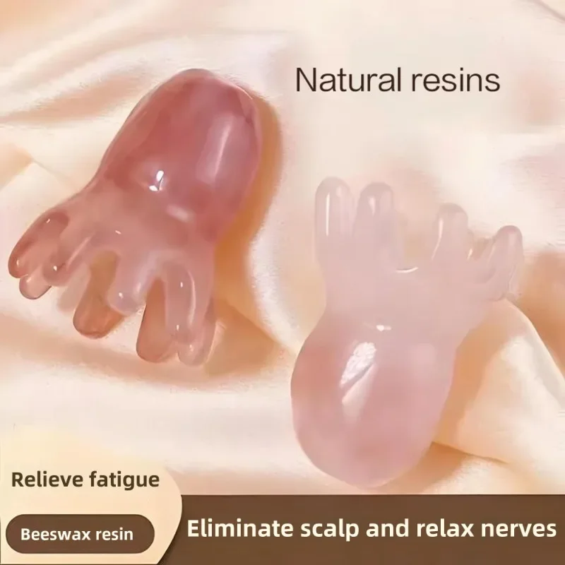 Portable Resin Octopus Comb  Solid Color ASMR Relax Brush Head Neck Massager SPA Gua Sha Health Massage Tool  마사지