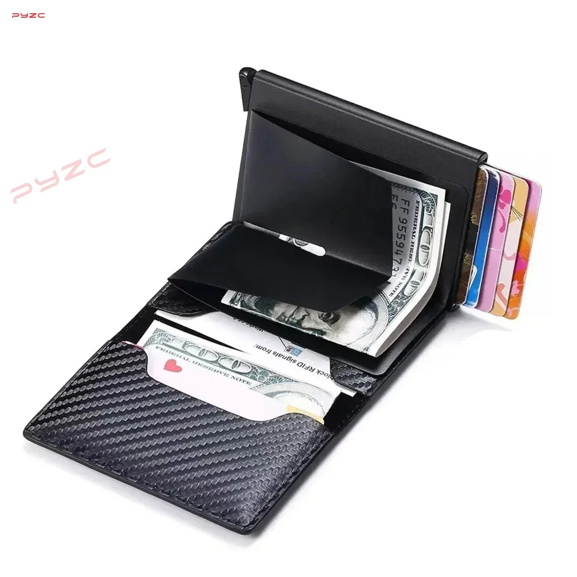 Carbon Fiber Card Holder Case Men Wallets Black PU Leather Voor Lynkco Lynk & Co 05 06 5 6 Lynk Co 05 06 01 Auto Accessories car card holder