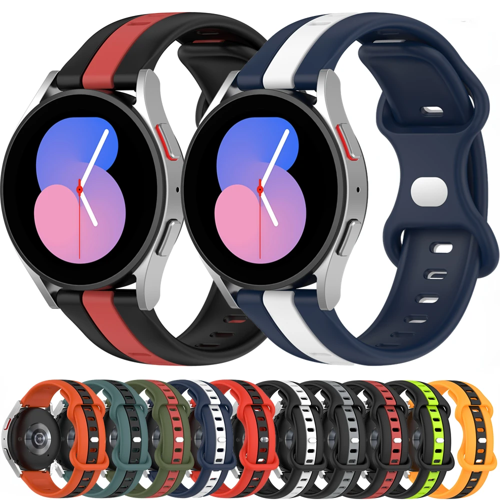 Cinturino In Silicone Bicolore Per Samsung Galaxy Watch 5/5 Pro/4/4 Classic/Active 2 Bracciale Sportivo Per Huawei Watch Gt/2/3/Pro Band
