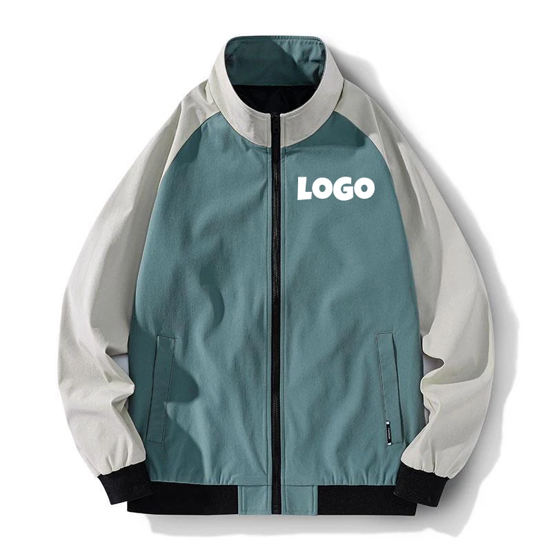 

Повседневная мужская куртка с логотипом на заказ, Модная приталенная Спортивная повседневная красивая куртка на весну и осень для молодых мужчин, одежда