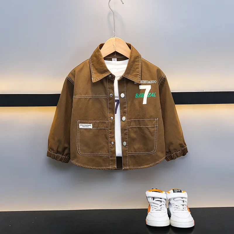 Cool Trendy Long Sleeve Children's Shirt Spring Autumn Style Baby Boy Fashionable Korean Version Baby Clothes for Boys