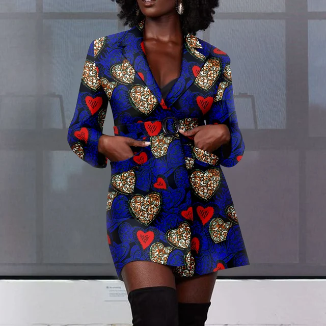 Seun Belt Tweed Ankara Jacket - Image 3