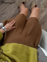 Women Two Piece Set Mini Skirt And Sweater Matching Sets Autumn Winter Sweaters Brown Chocolate Knit Skirt Sets Women 2 Piece - Image 3