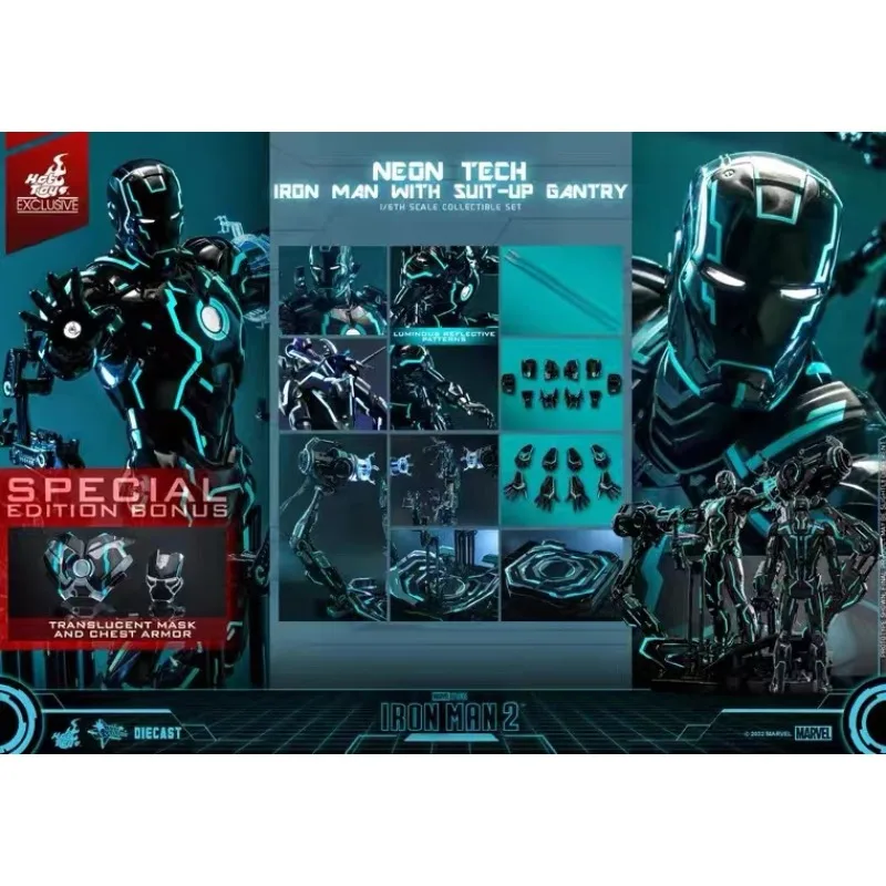 Genuine Hot Toys Iron Man Muslimt Special Edition Mk4 Light Speed Blue Action Figure Hobby Modello Da Collezione Figure Giocattolo Regali