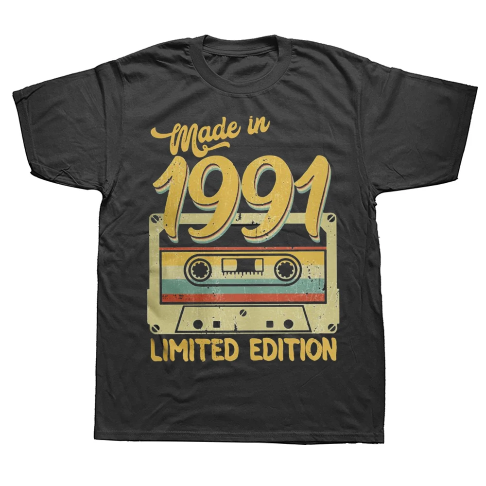 Футболка мужская, сделанная в 1991 году, ограниченная серия, подарок на 32 день рождения, потрясающая футболка, уличная одежда в стиле Харадзюку