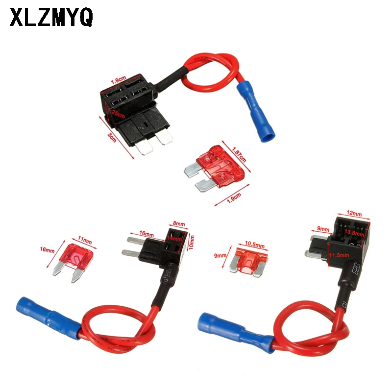 8 Set Circuit Fuse Tap 12V 24V Small Add-a-Circuit Fuse Tap ACS Small Piggy Blade Fuse Holder with Wire Harness 