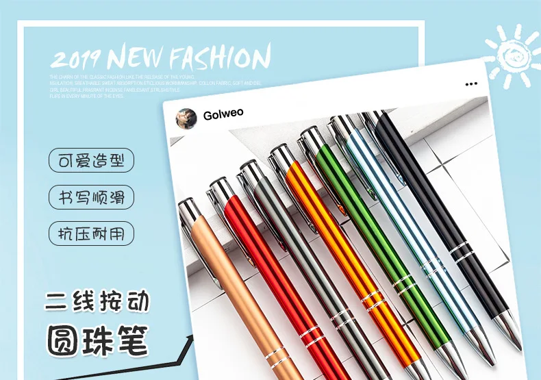 10-100Pcs/Lot High-quality Black Roller Metal Ballpoint Pen 1.0mm Gift Pens Free Custom Logo 1 S616cc7628ce14cceb657b4143211ea81u