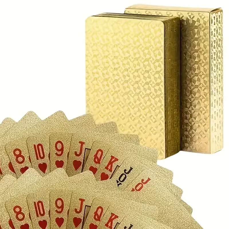 Golden Color Playing Card Game Card Group Waterproof Poker Suit Magic Dmagic Package Board Game Gift Collection Image 10