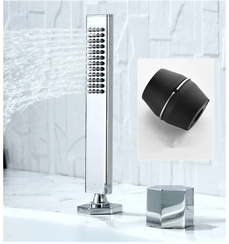 Description Picture 6 of itemGray Bathtub Faucet Widespread Tub Sink Mixer Tap Brushed Gold Brass Bathroom Bath Shower with Hand shower Head