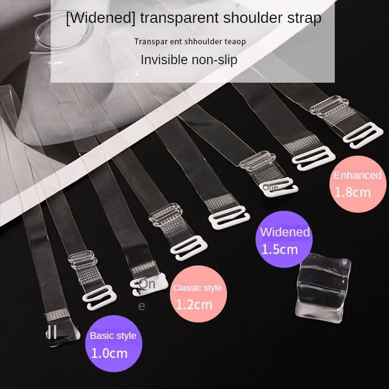 1 pairs Elastic Invisible Bra Straps Transparent Detachable Adjust Shoulder Strap Women Silicone Bra Belt Underwear Accessories
