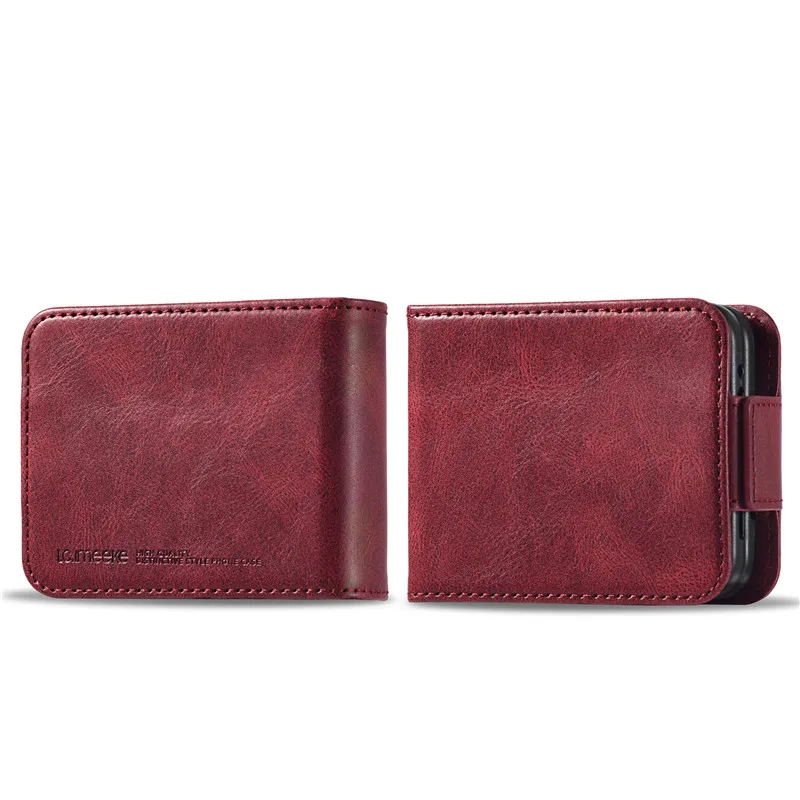 EUCAGR Magnetic Leather Wallet Case with Card Slot Holder