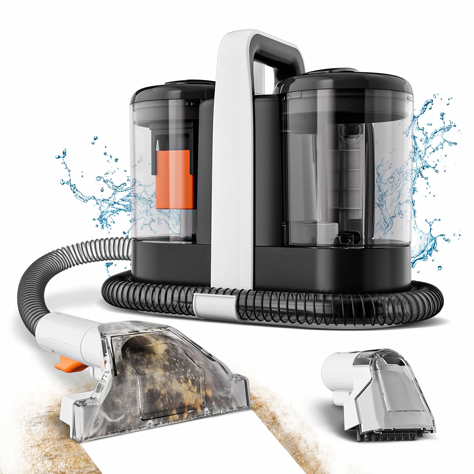 מנקה כתמים נייד OMESER W07 600W 15KPa לניקוי שטיחים, ספות ווילונות עם יניקה וריסוס משולבים 1