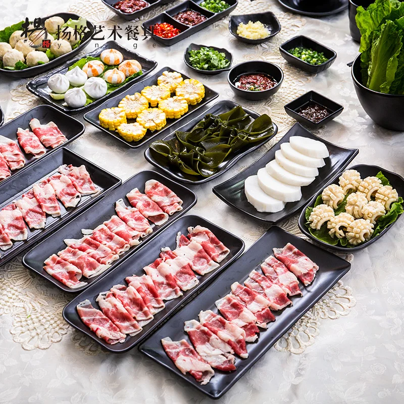 Tableware quality sushi plate melamine plastic tableware cabob SASHIMI saury salmon HOTPOT long plate