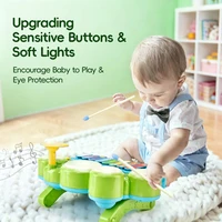 3 in 1 Baby Musical Toys, Piano Keyboard Xylophone Drum Set, Baby Piano for Toddlers 1-3, Drum Set for Toddlers 1-3, Baby Toys 6-12 Months Boys Girls 3