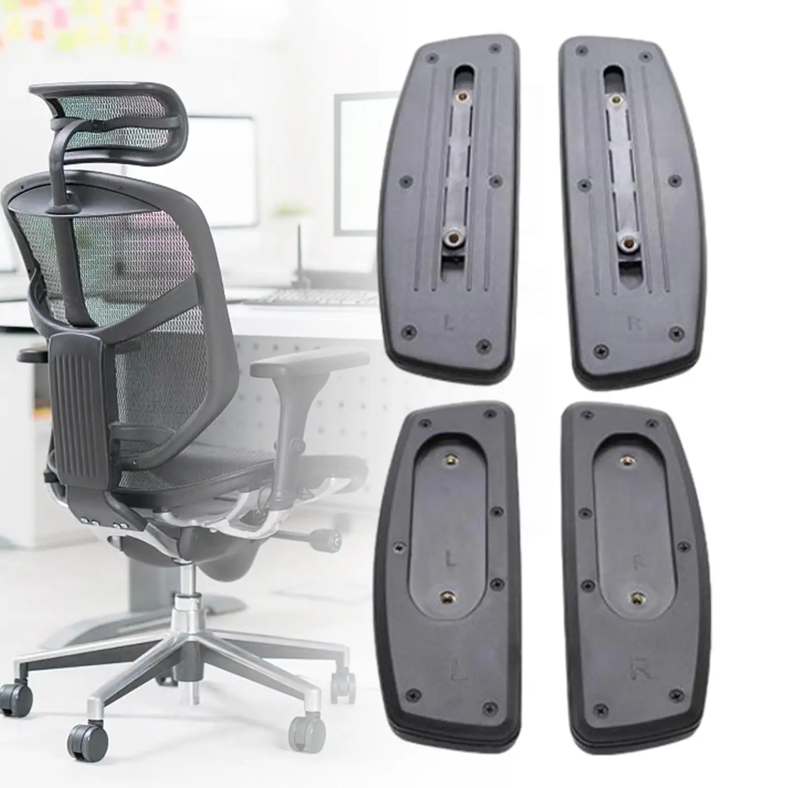 Generic 2X Office Chair Replacement Armrest Arm Pads Caps