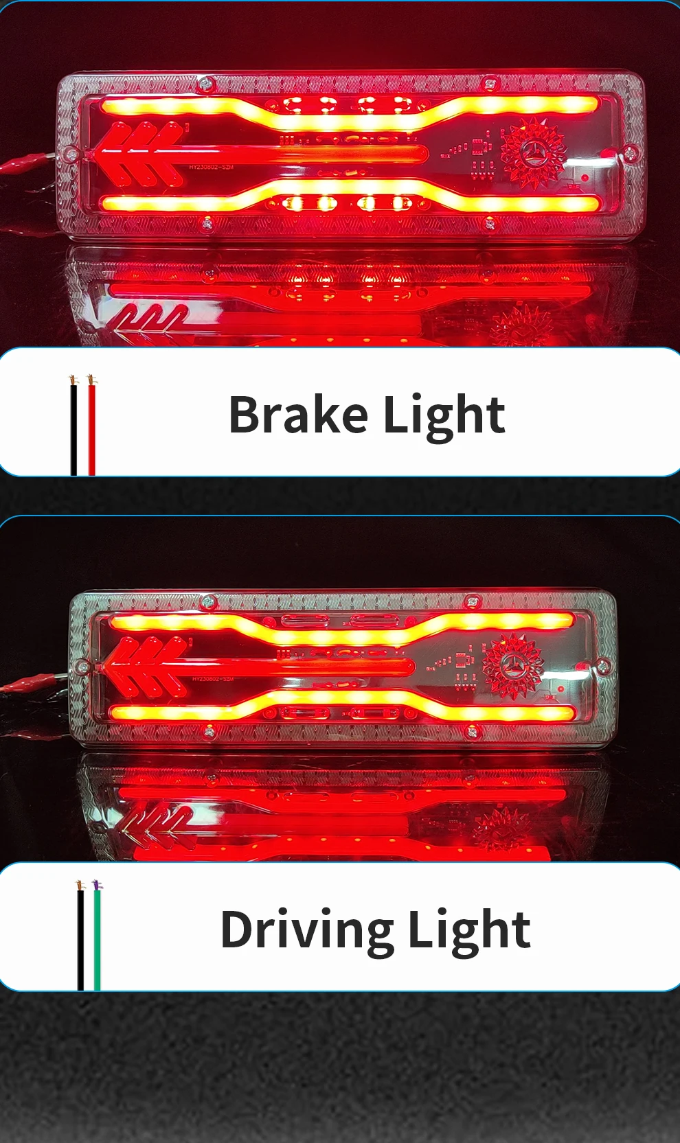 Helle LED-LKW-Rückleuchten mit Mehrfachfunktionen, Rückfahrbeleuchtung mit Bremslicht und dynamischem Blinker für PKW, LKW und Anhänger – Detail 30