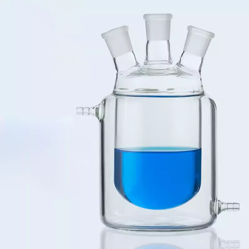 3 넥 재킷 반응 플라스크 이중층 반응기 유리 재킷 반응 플라스크, 50 ml, 100 ml, 250 ml, 500 ml, 1000 ml, 2000 ml, 3000 ml, 5000ml