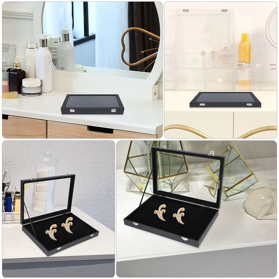 Espositore per spilli con cornice in poliuretano antipolvere, 35,8 x 24,9 x 5,1 cm, supporto trasparente per etichette da spiaggia, spille per gioielli