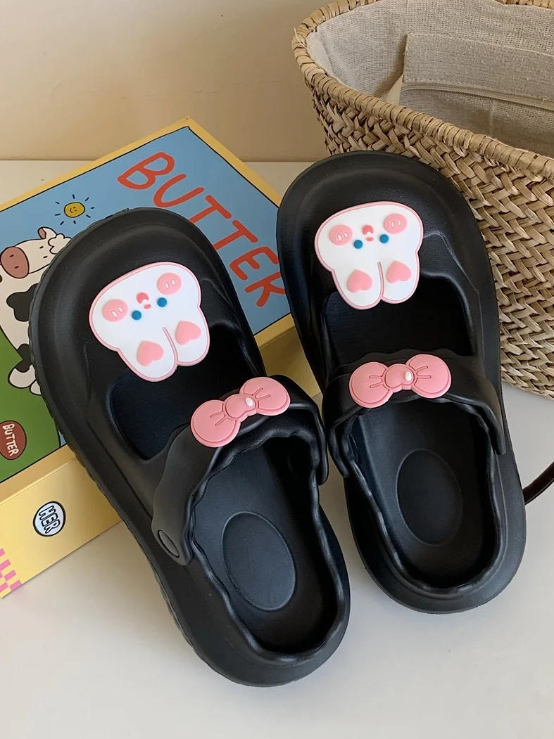 Women Sandals Mary Jane Thick Sole Rabbit Sandals Summer EVA Thick Soles Soft Beach Slipper Women Water Shoes