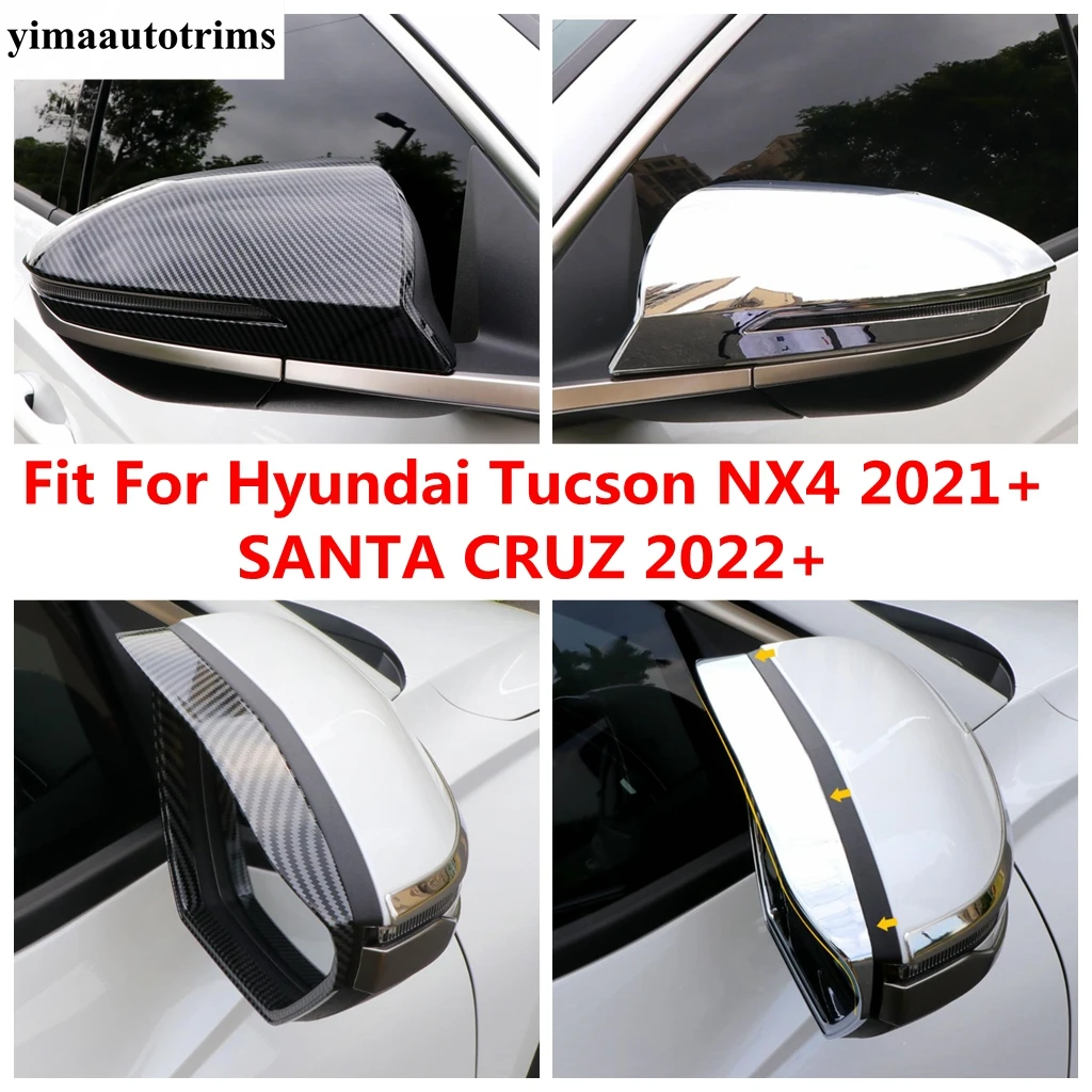 

Rearview Mirror Cap Rain Eyebrow Visor Cover Trim Accessories Exterior For Hyundai Tucson NX4 2021 - 2023 / SANTA CRUZ 2022 2023