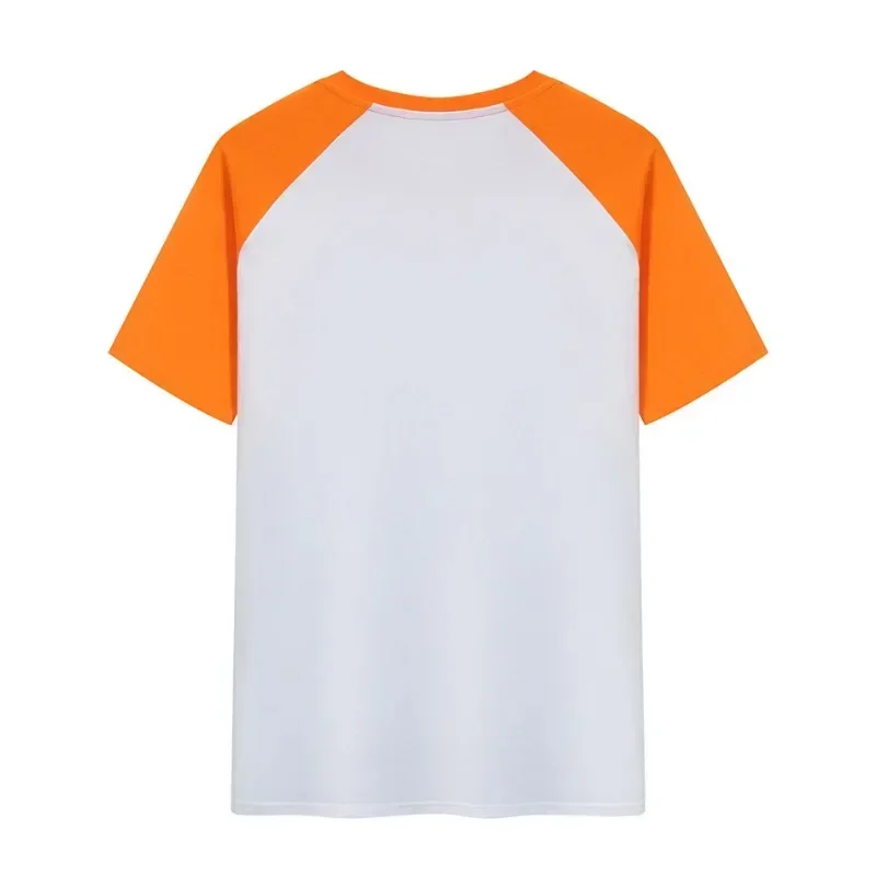 Summer Dad Mom & Kid Raglan Sleeve Patchwork T-Shirt Family Matching Outfits Loose Short Sleeve Cotton Top DIY Custom LOGO Image 6