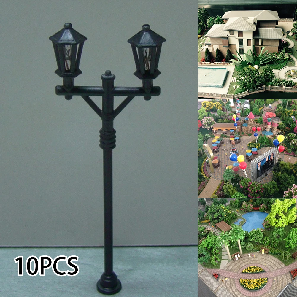 

10Pcs/set Model Street Lights Scale 1:100 Railway LED Lamppost Patio Garden Lamp 60mm Train Scenery Layout Accessories 3V Supply