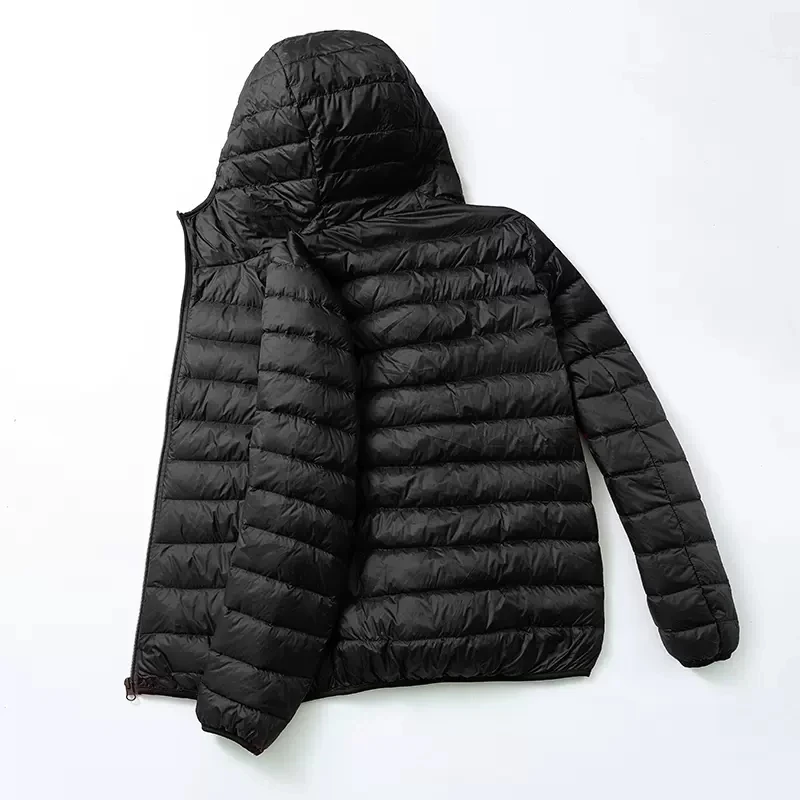 Fashion Brand Ultra Light Duck Down Jacket Mens Korean Streetwear Feather Coat Hooded Down Jacket Warm Men Clothes Spring Autumn down jacket mens jacket